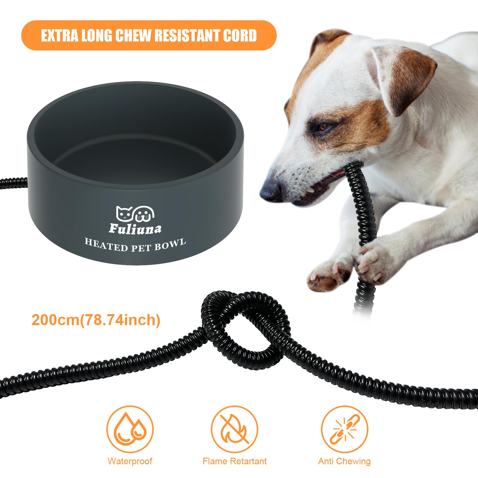 Fuliuna anti-chew cord design reduces cord-bite risk outdoors