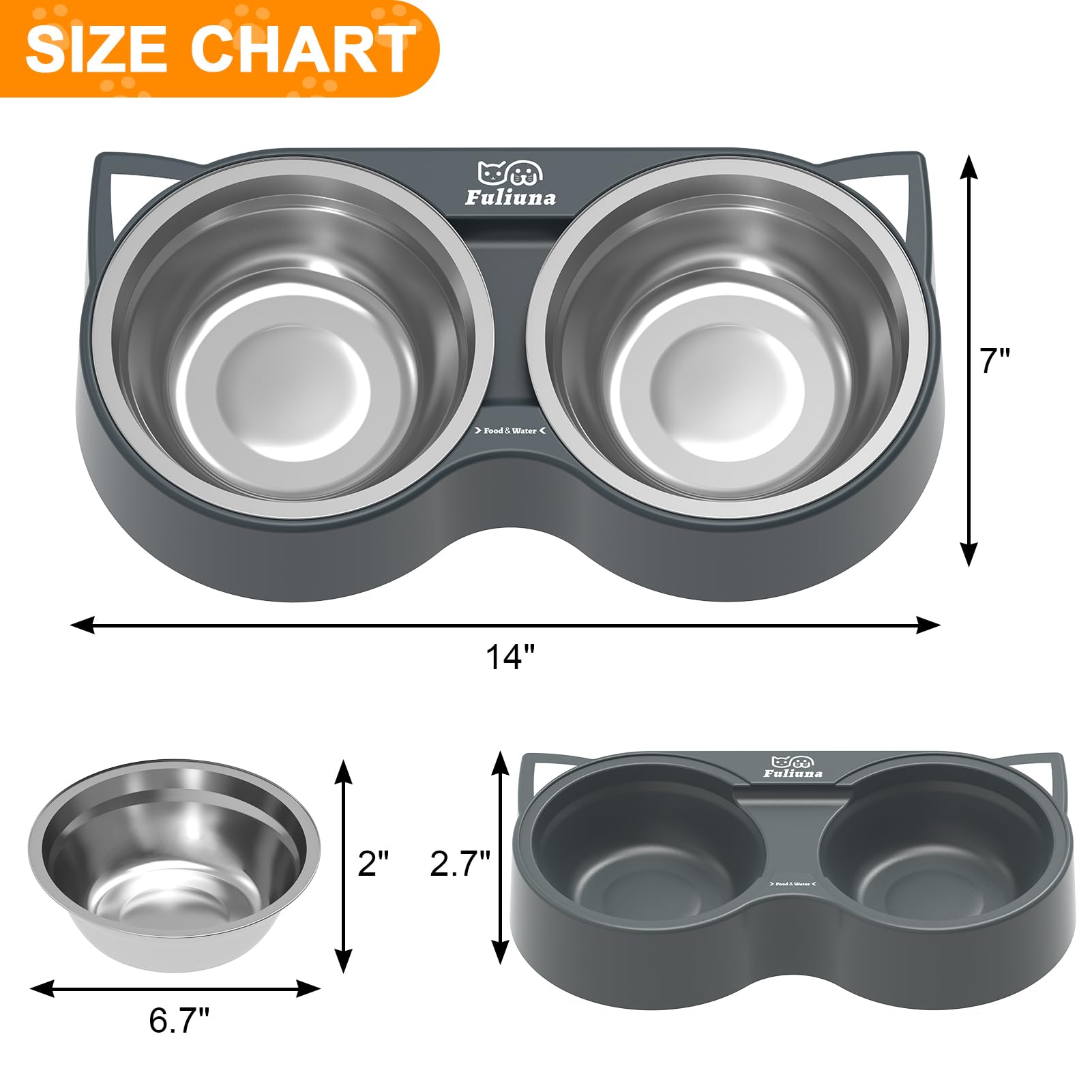 Fuliuna multi-pet winter bowl suitable for cats, dogs, rabbits, and other small animals.