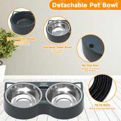 Fuliuna outdoor heated pet bowl shows 23 oz capacity per bowl for generous servings.