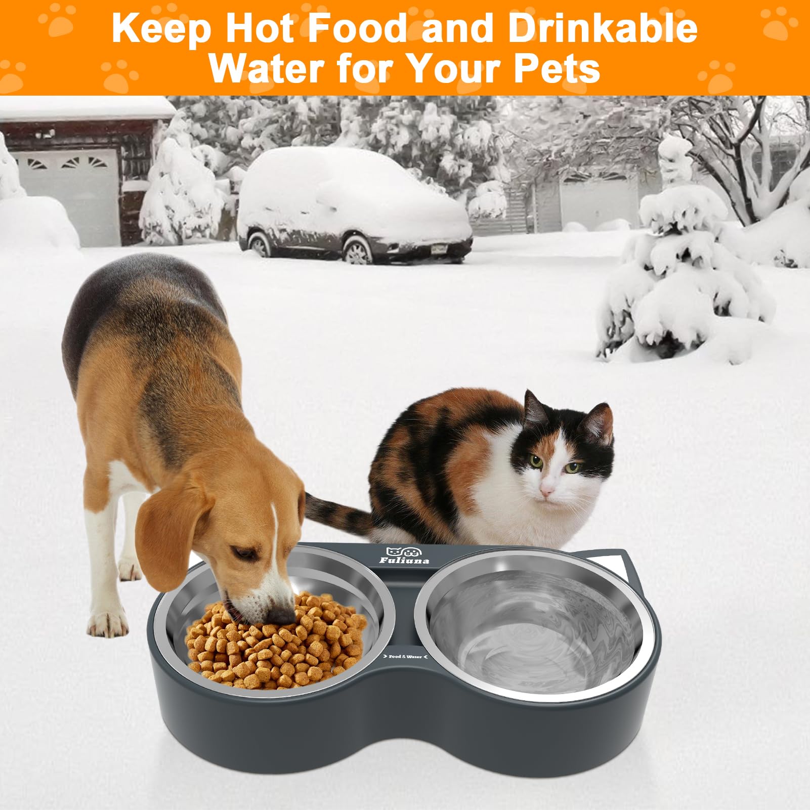 Fuliuna raised feeding stand promotes comfortable eating height and easier licking.