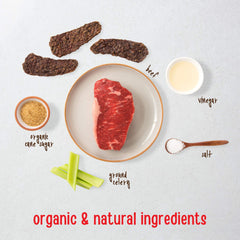 Full Moon Beef Jerky human-grade meat detail underscores high standards.