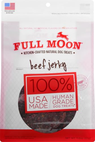 Full Moon Beef Jerky ingredient list shows simple, natural components.