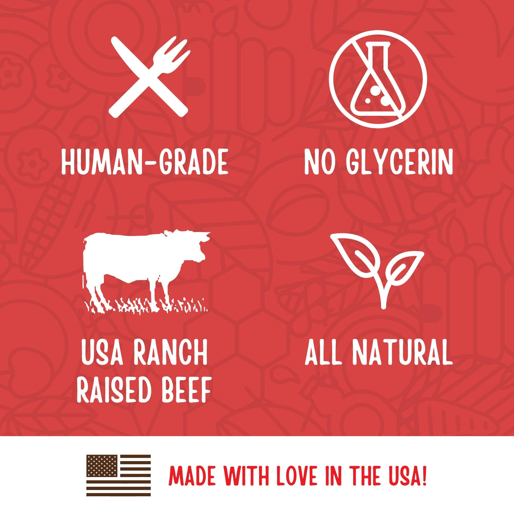 Full Moon Beef Jerky no fillers badge on packaging.