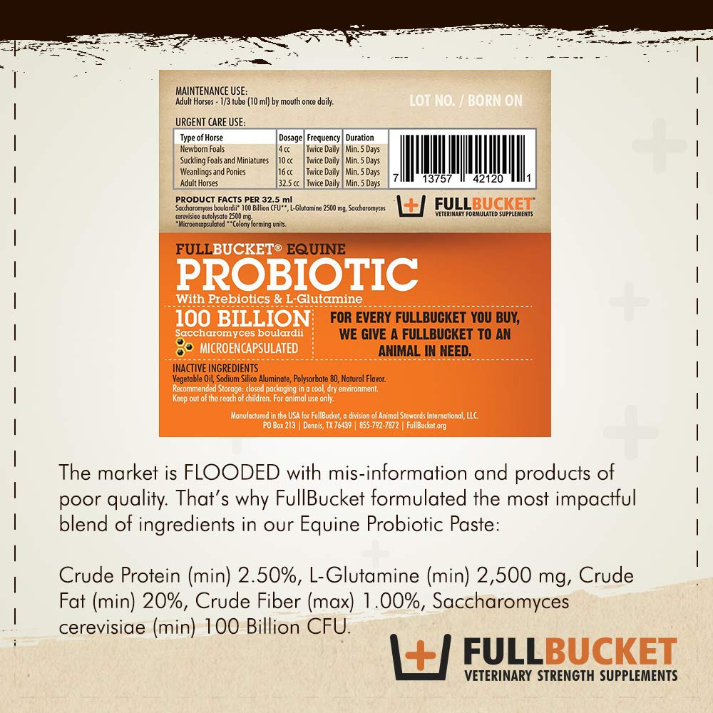 FullBucket Health probiotic paste with L-Glutamine supporting intestinal lining.