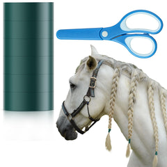 Fullhawl green horse mane tape roll for secure braiding and easy removal.