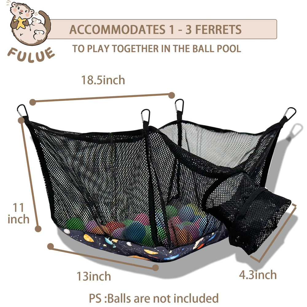 Fulue Ferret Ball Pit Hammock easy-clean design allows machine washing after use.