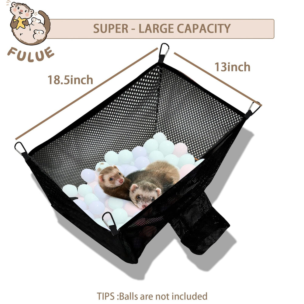 Fulue Ferret Ball Pit Hammock plush-bottom layer provides cozy resting spot after activity.