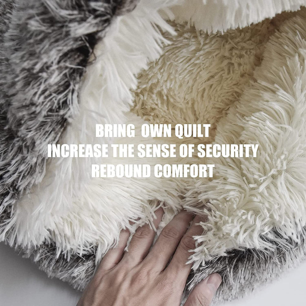 Fulue ferret cave gray self-warming fleece adds year-round comfort.
