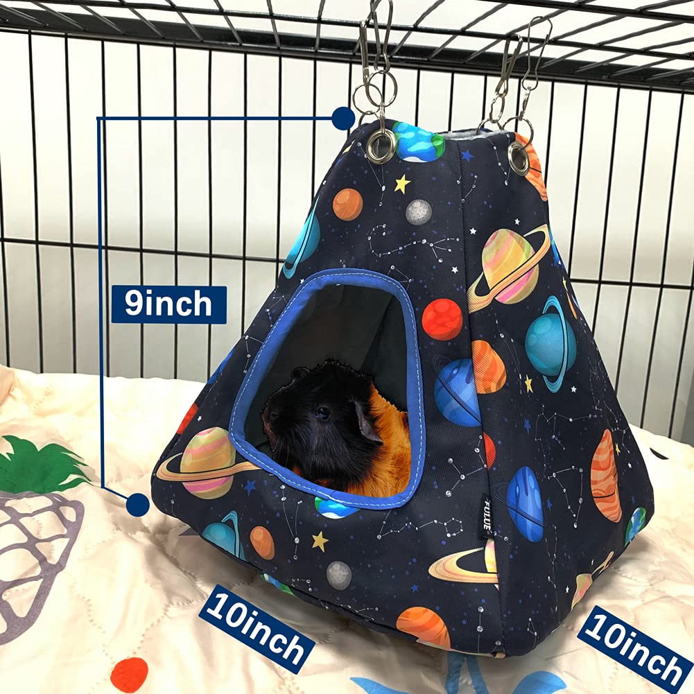 FULUE guinea pig hideout hammock inside fleece panel for cozy warmth and comfort