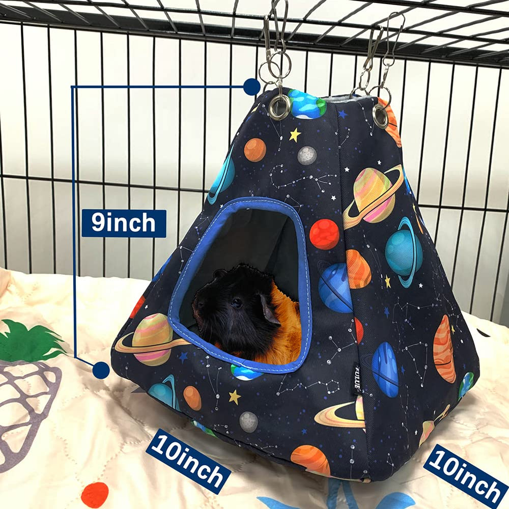 FULUE guinea pig hideout hammock inside fleece panel for cozy warmth and comfort