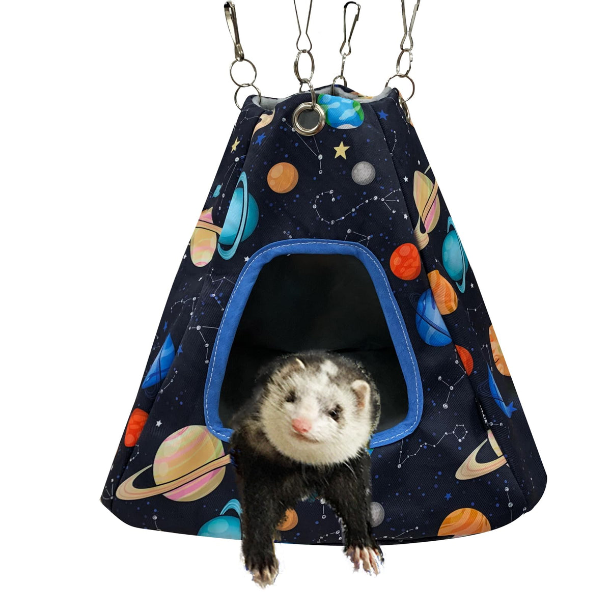FULUE guinea pig hideout hammock outside view showing durable chew-resistant canvas