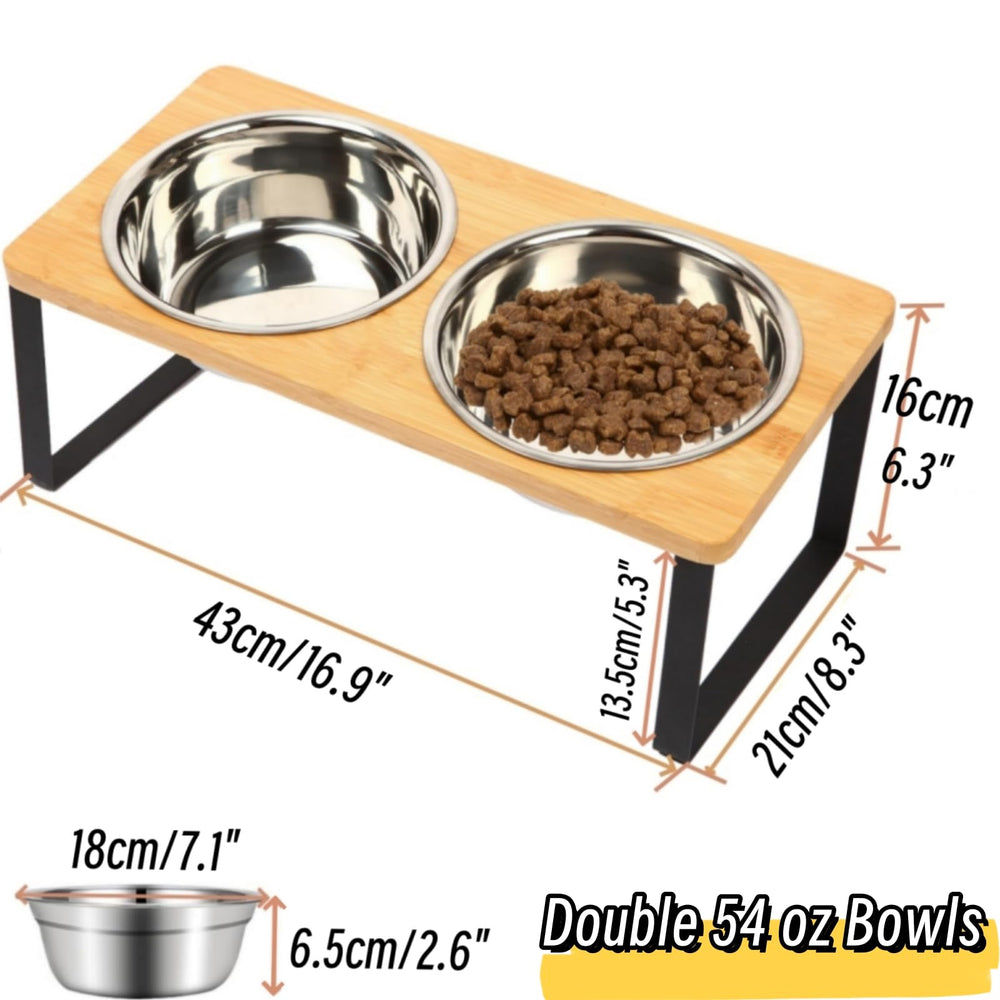 FUNACAY bamboo tilted stand closeup shows 15-degree angle for easier feeding.