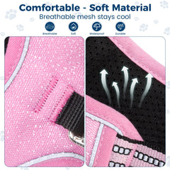 Funfox harness vertical handle for quick grab on pink XL harness