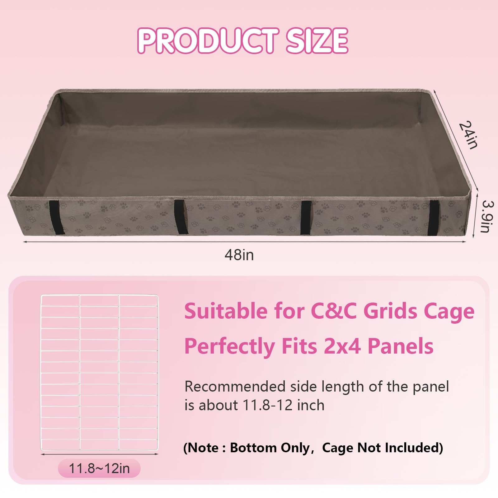 FunFurry 48x24 cage liner fits C&C cages and similar setups for tidy pet spaces.