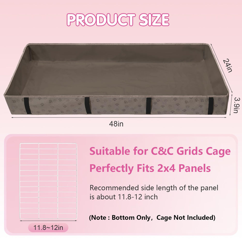 FunFurry 48x24 cage liner fits C&C cages and similar setups for tidy pet spaces.