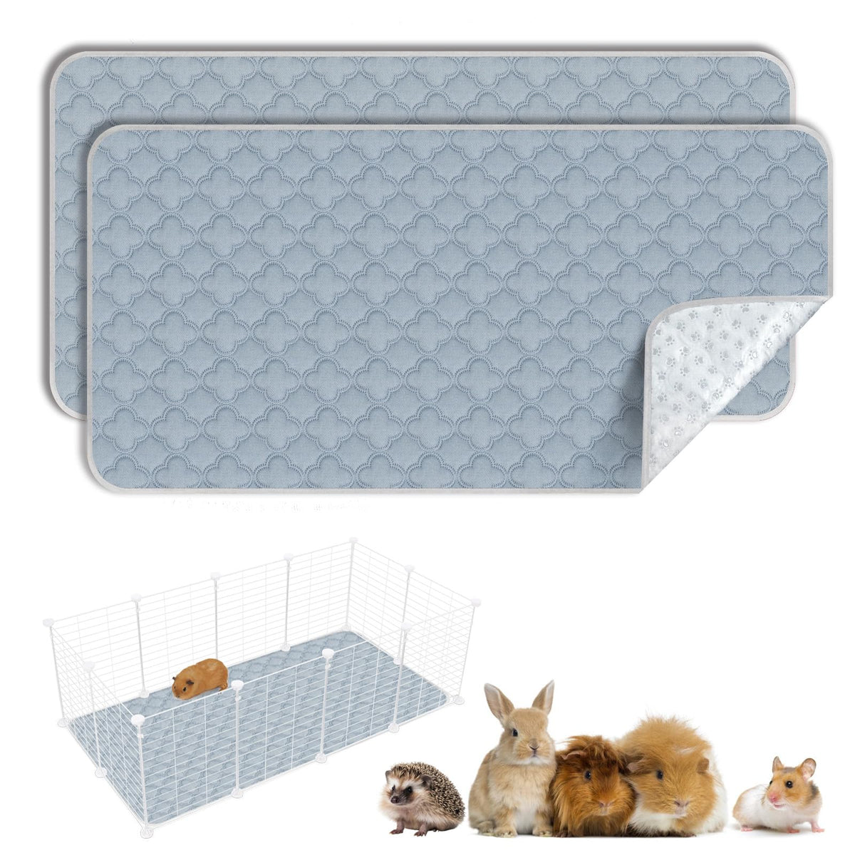 FunFurry guinea pig cage liner 24x47 close-up showing reusable padding for dry cages.
