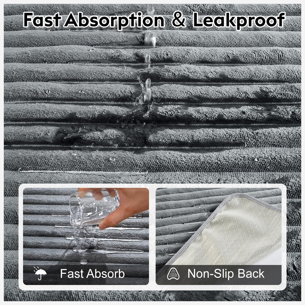FunFurry non-slip-bottom pad stays in place on any surface.