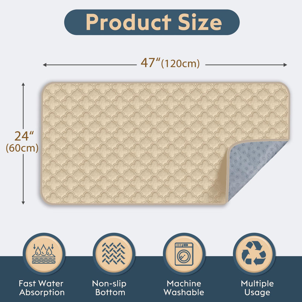 FunFurry pee pad 24x47 cream close-up highlighting high-density absorption for dry bedding.
