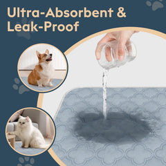 FunFurry 24x24 pee pad with waterproof inner layer demonstrating leak protection.