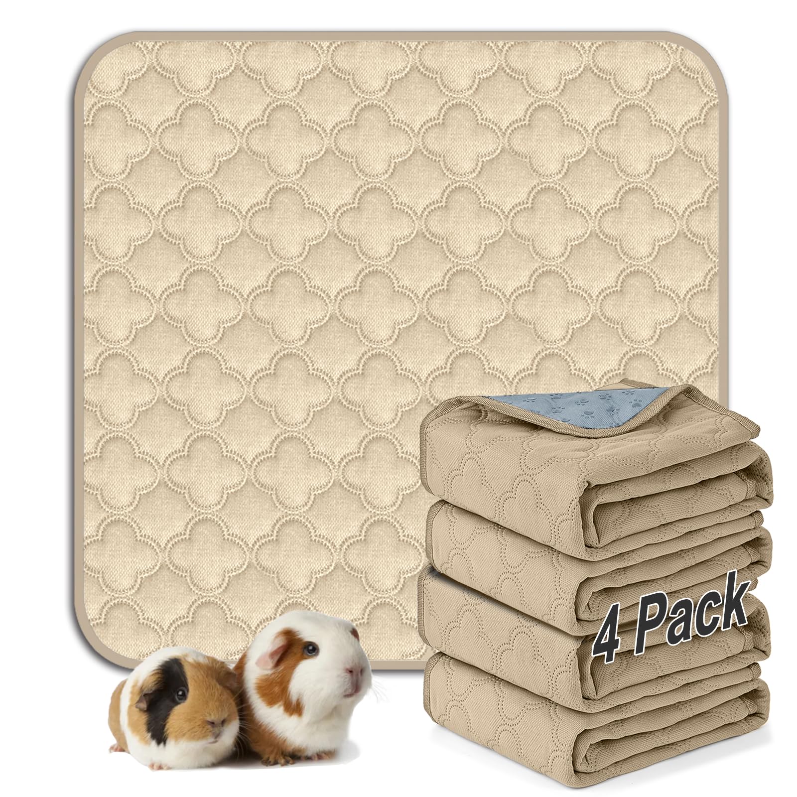 FunFurry washable guinea pig cage liner 12x12 pad shows reusable bedding for comfort and easy cleanup