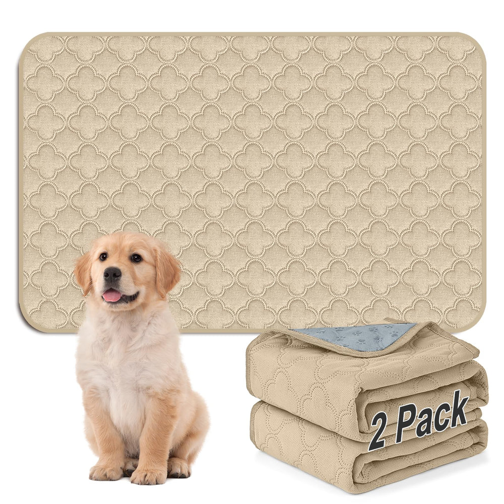 FunFurry washable pee pad cream 36x48 two-pack keeps floors dry and clean