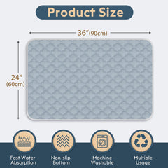 FunFurry Washable Pee Pads 2-Pack 24x36 light grey for crate and floor protection.