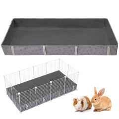 FunFurry waterproof guinea pig cage liner with paw pattern keeps floors clean and tidy.