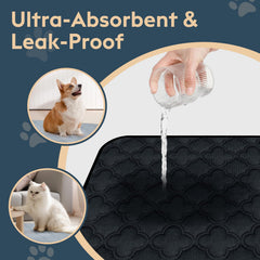 FunFurry waterproof inner layer image illustrating leak prevention and floor protection.
