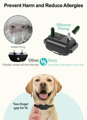 FunniPets dog shock collar modes remote shows beep, vibrate, and shock for progressive training.