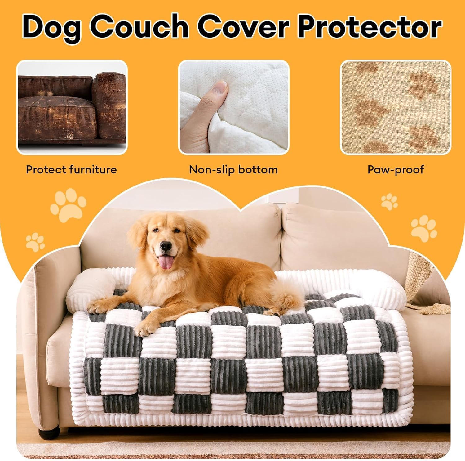 FUNNY FUZZY anti-slip bottom keeps the cover securely in place