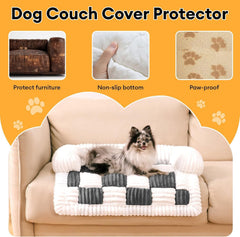 Funny Fuzzy anti-slip-bottom-on-fabric-sofa demonstrates secure placement during use.