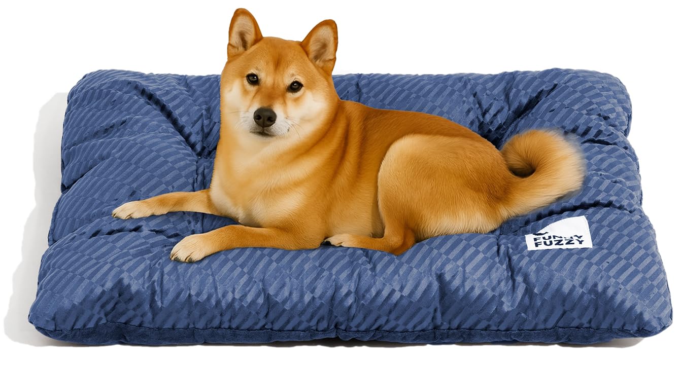 FUNNY FUZZY bed mat soft plush top provides cozy warmth for pets