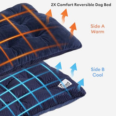 Funny Fuzzy bed side midnight blue highlights reversible comfort for year-round use