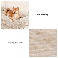 Funny Fuzzy dog bed cover soft fur texture for cuddly comfort