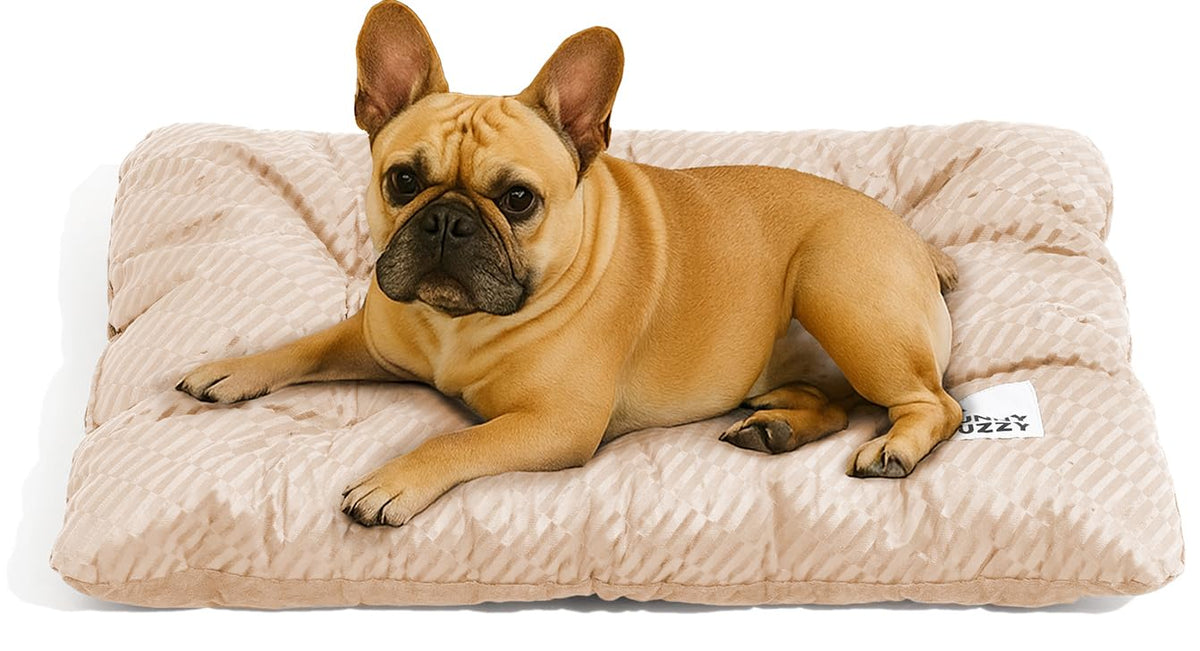 Funny Fuzzy dog bed charcoal grey closeup showing cooling and warming comfort