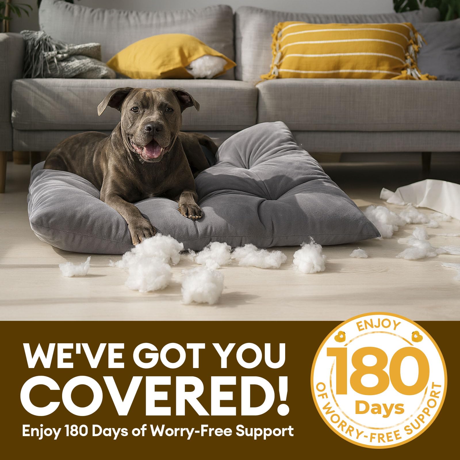 Funny Fuzzy dog bed in use as crate mat demonstrates versatility
