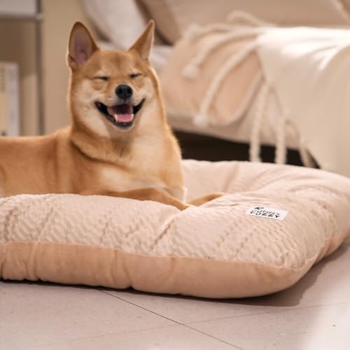 Funny Fuzzy dog bed plush sherpa warming side offers cozy warmth