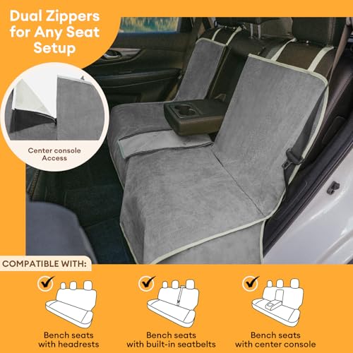 Funny Fuzzy seat cover is scratchproof and bite-resistant for durable pet travel.