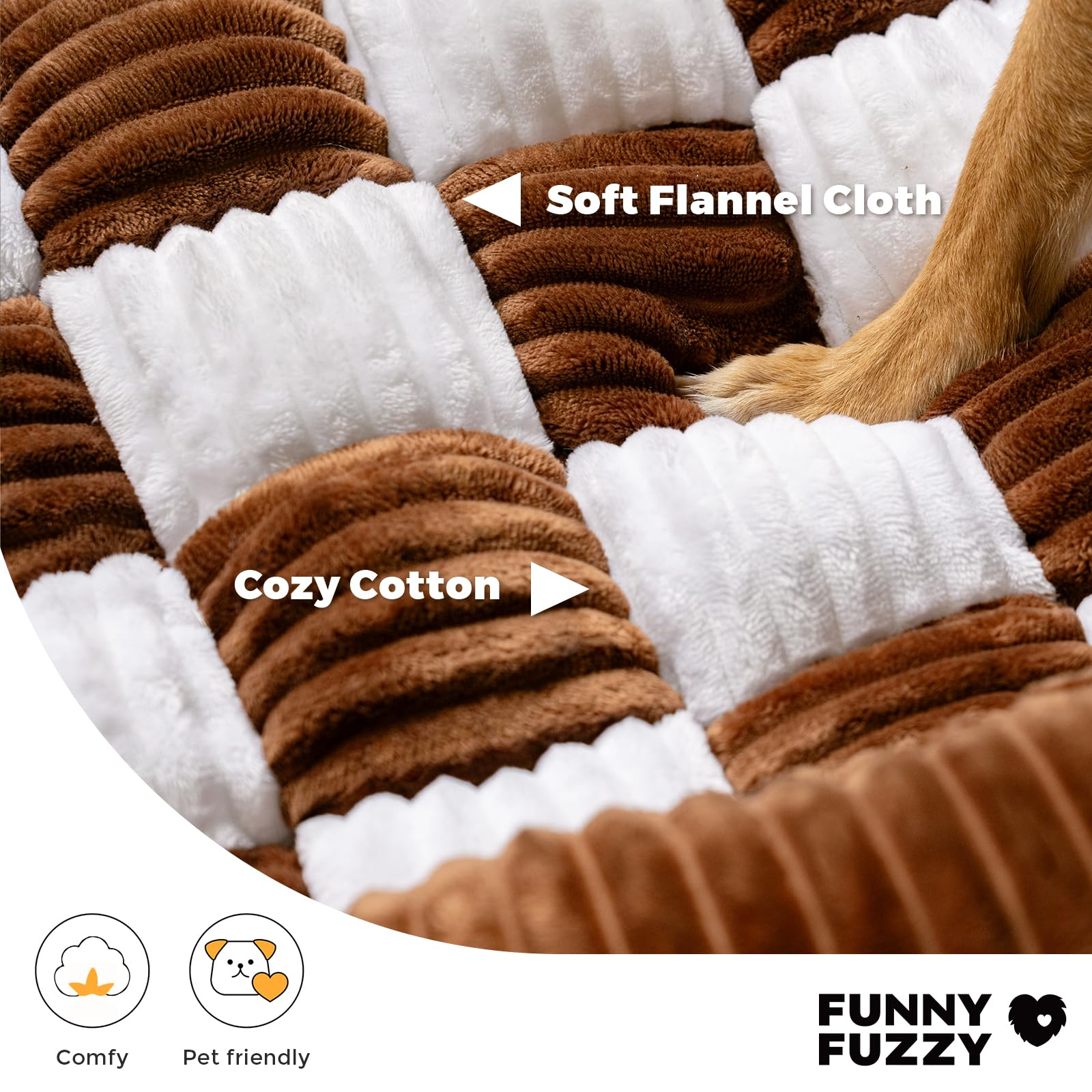 Funny Fuzzy mini-sofa-design converts a sofa into a cozy dog bed.