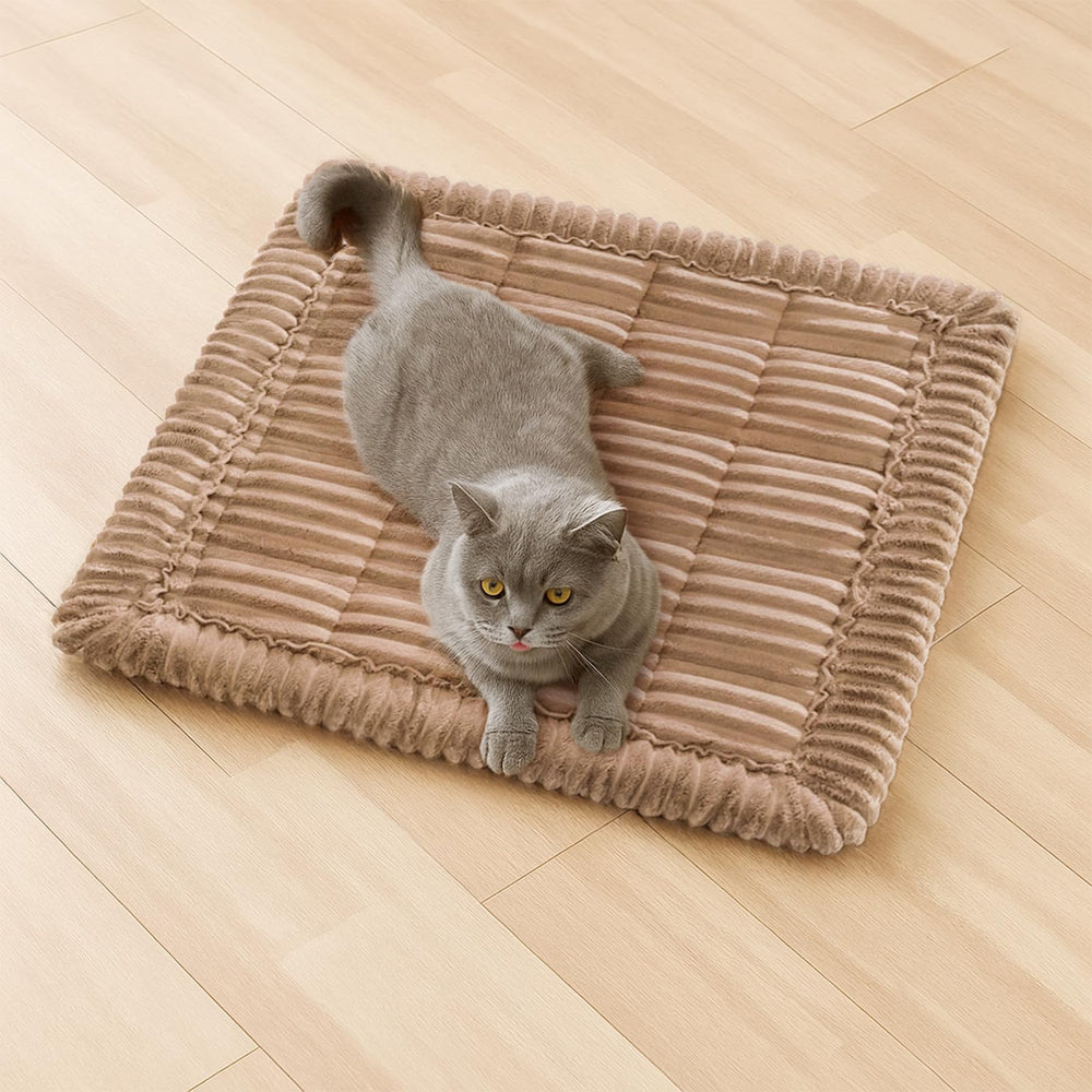Funny Fuzzy pet couch cover in light brown with soft-flannel fabric for cozy pet comfort.