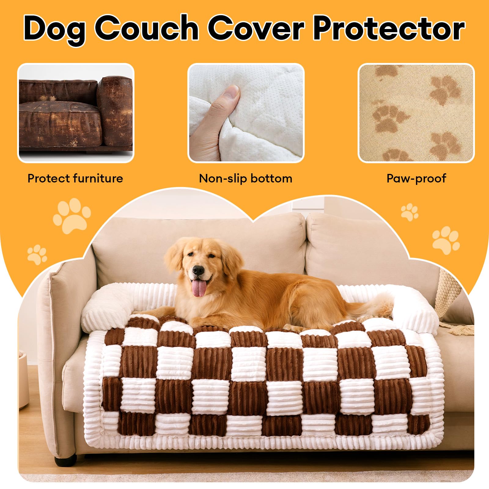 Funny Fuzzy pet couch cover converts sofa into a cozy mini-bed for naps