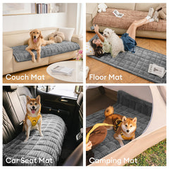 Funny Fuzzy pet couch cover with non-slip bottom stays in place on sofas.