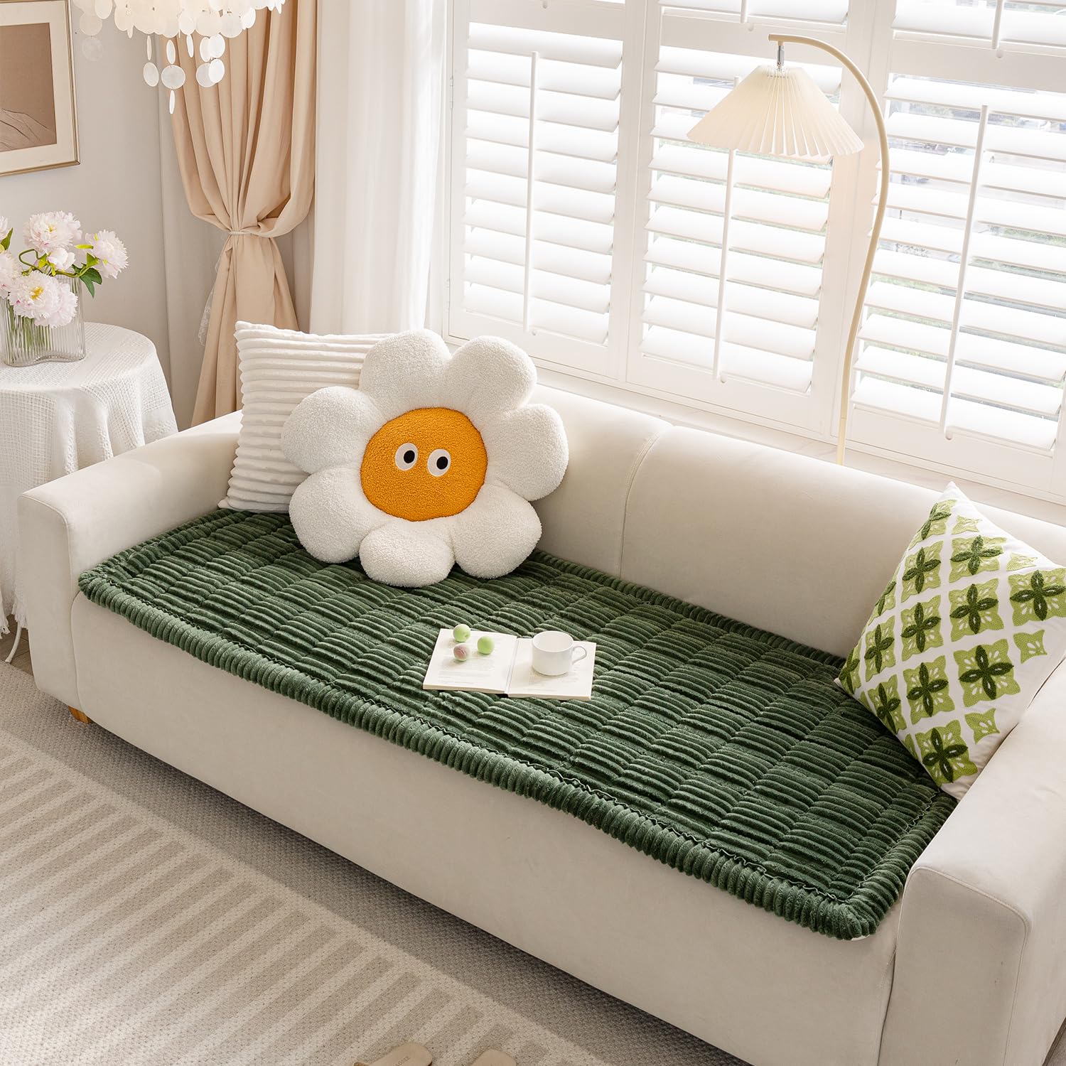 Funny Fuzzy pet-friendly protection keeps furniture inviting and easy to care for.