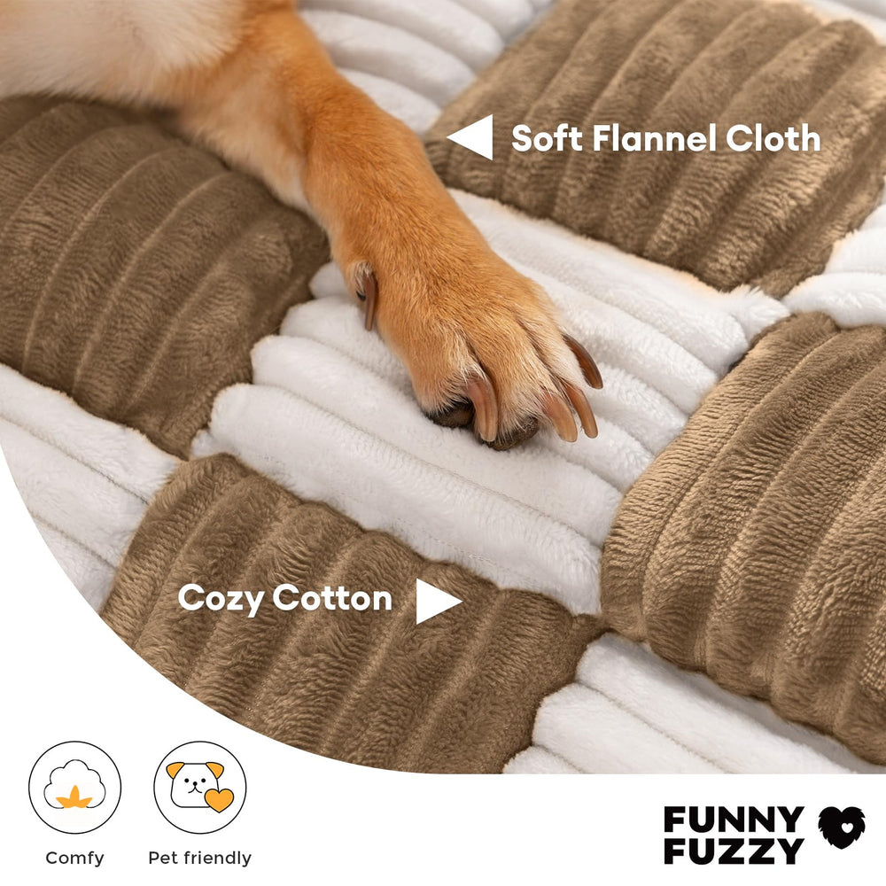FUNNY FUZZY soft plush cotton close-up highlights luxurious comfort for pets