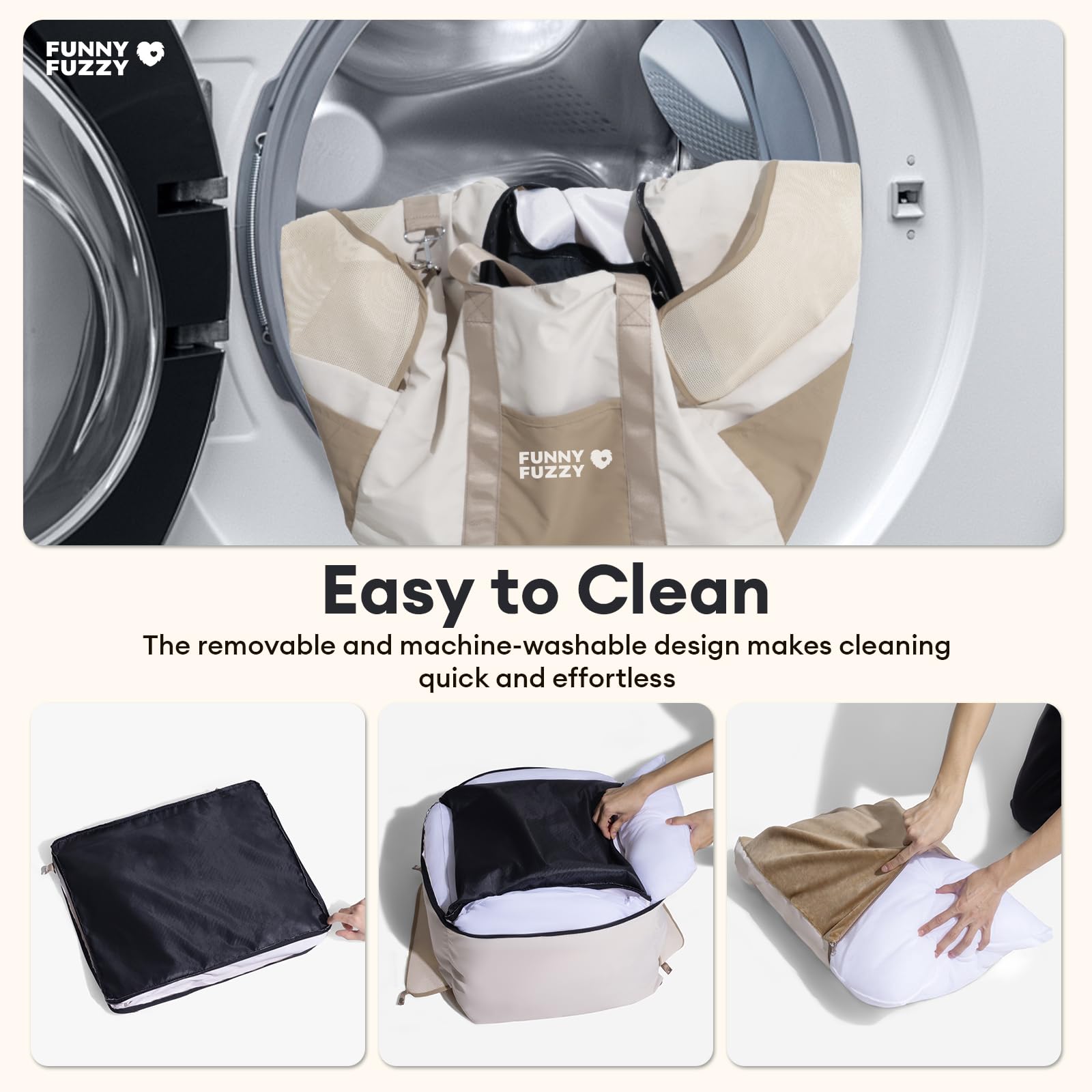 Funny Fuzzy adjustable straps, adapts to different cars for a snug fit.
