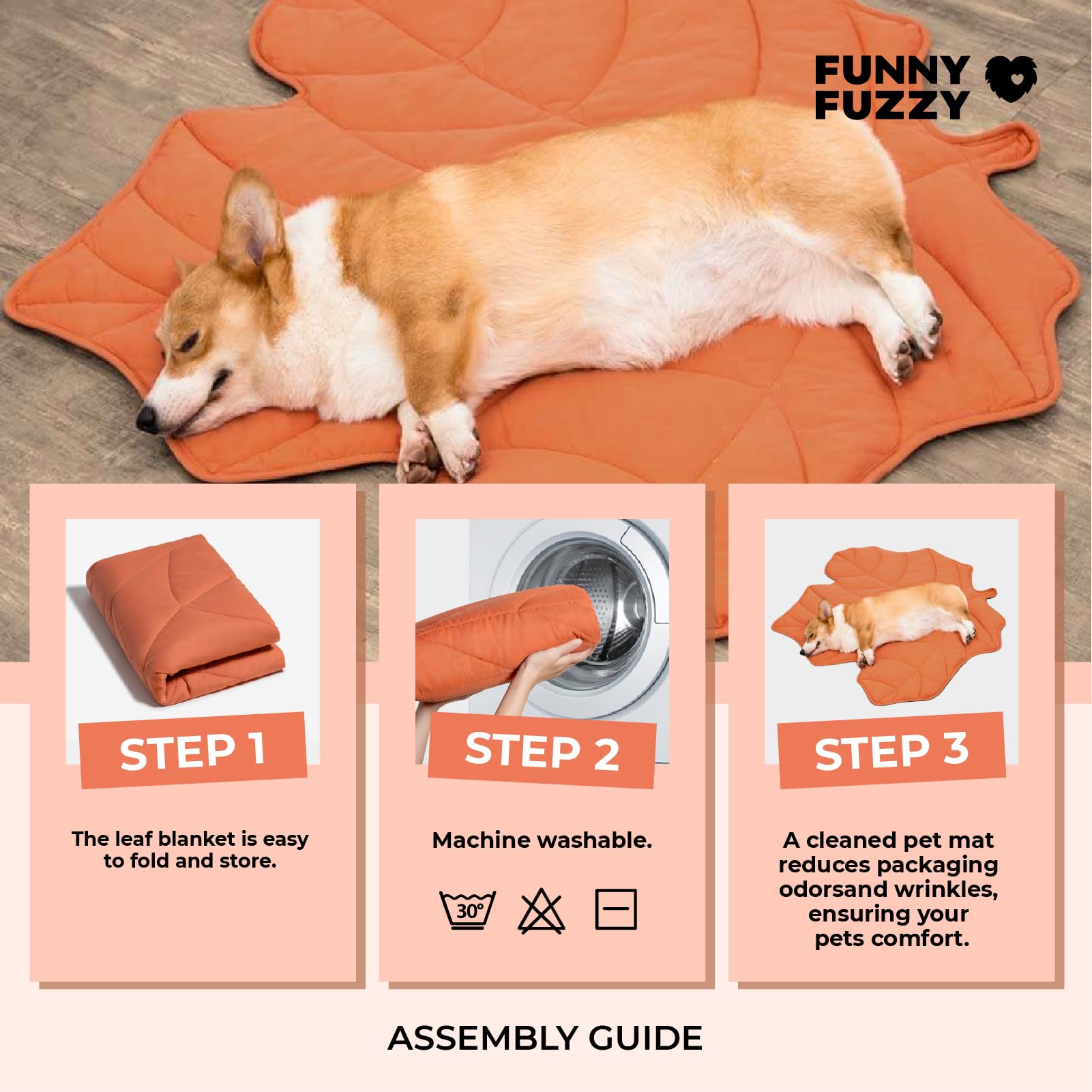FUNNY FUZZY dog blanket doubles as sofa cover for protection from messes.