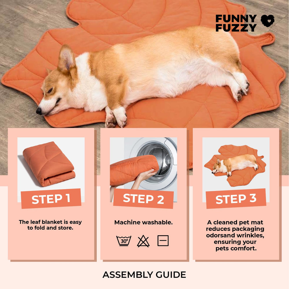 FUNNY FUZZY dog blanket doubles as sofa cover for protection from messes.