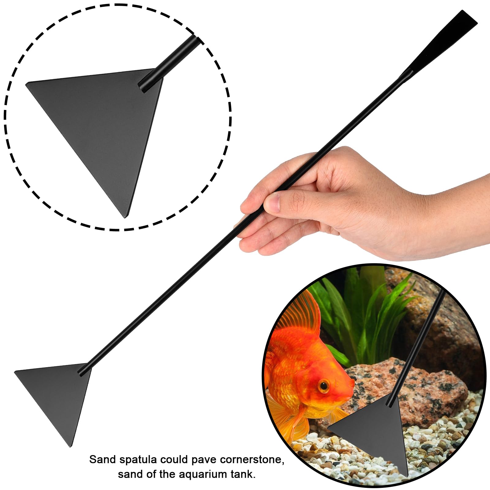 Funnytek 15.3-inch sand spatula leveling substrate with controlled grains.