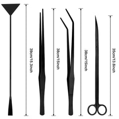 Funnytek 15-inch straight tweezers for delicate plant handling and placement.