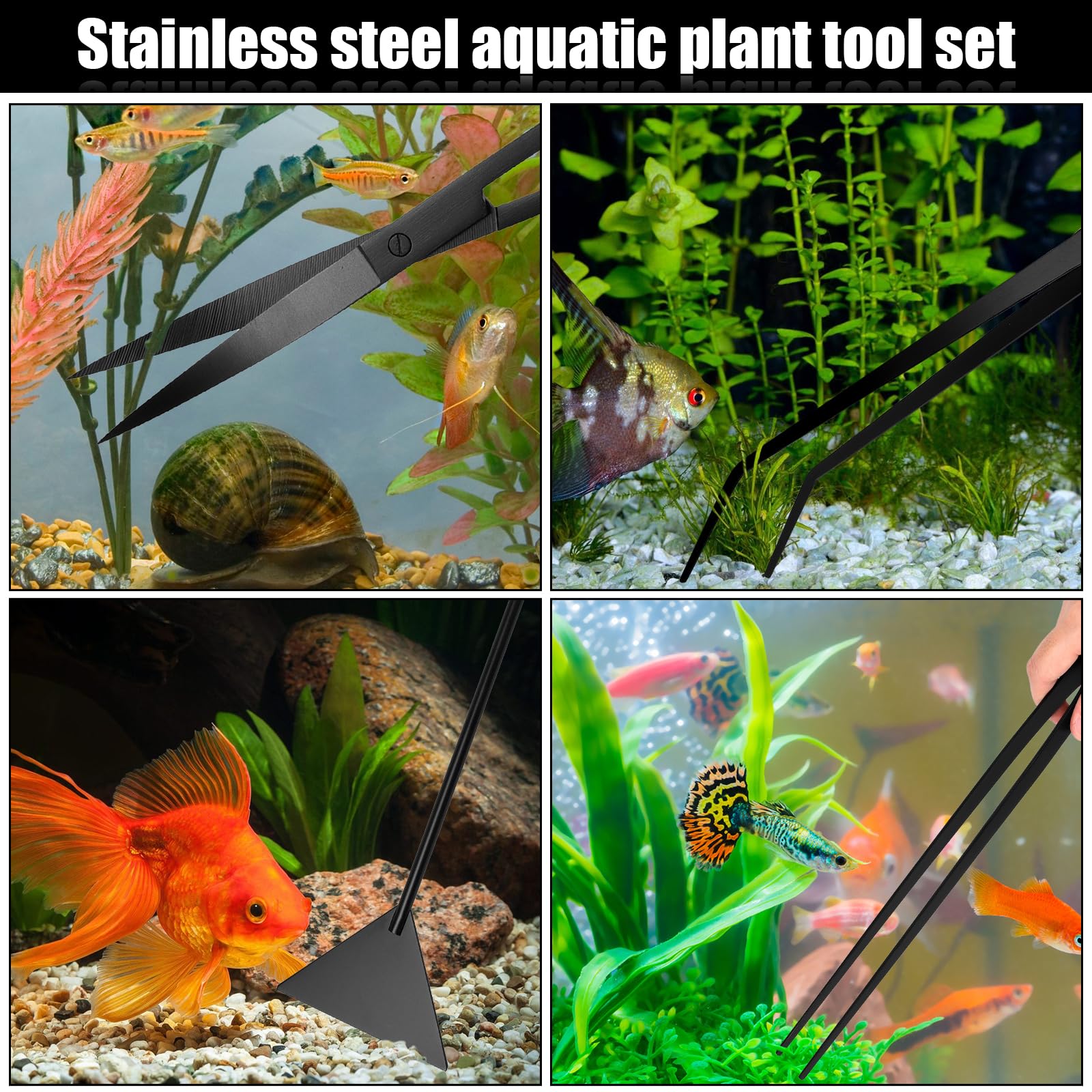 Funnytek anti-rust coating preserves tool durability during regular aquarium care.